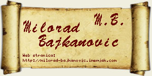 Milorad Bajkanović vizit kartica
